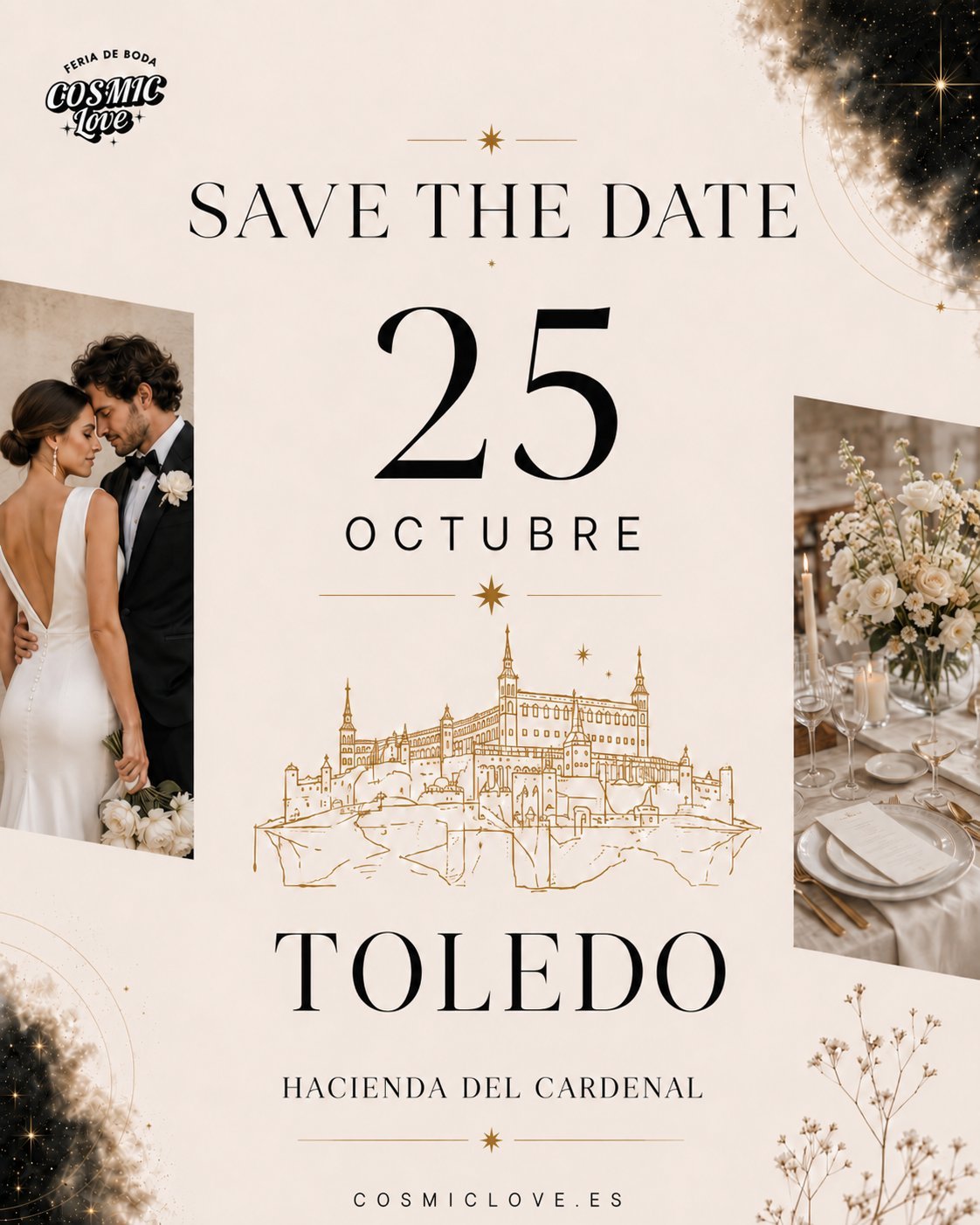 Save the date: Feria de boda Cosmic Love Toledo, 25 de octubre en Hacienda del Cardenal